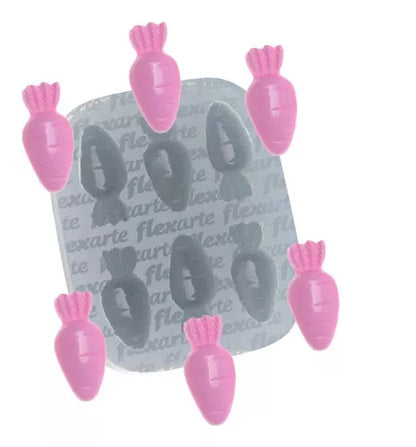Kit De Páscoa Com 5 Pçs - Coelho Cenoura - Molde De Silicone