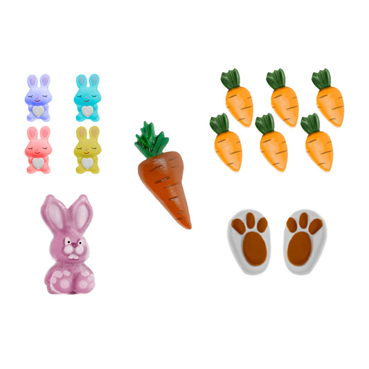 Kit De Páscoa Com 5 Pçs - Coelho Cenoura - Molde De Silicone