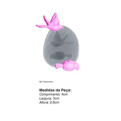Molde de  Silicone 203 - Passarinhos