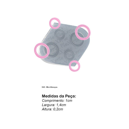 Molde de  Silicone 042 - Mini Alianças