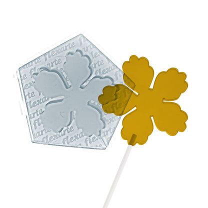 Molde de  Silicone 910 - Pirulito de Flor com 5 Lados 5cm