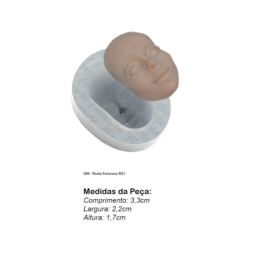 Molde de  Silicone 589 - Rosto Feminino RZ I