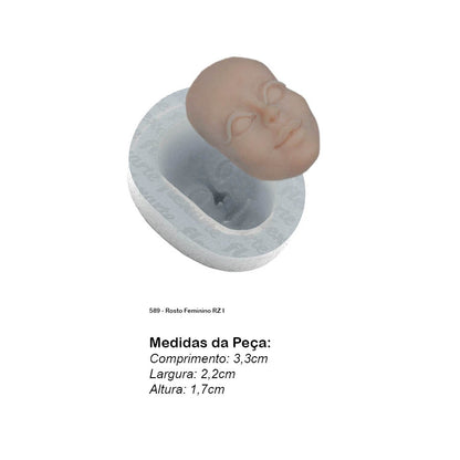 Molde de  Silicone 589 - Rosto Feminino RZ I