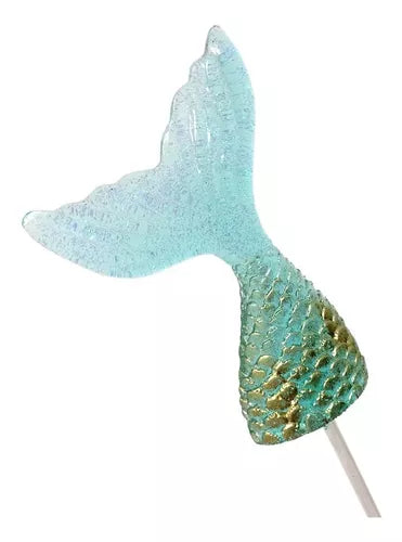 Kit C/ 2 - Pirulito De Cristal Cauda Sereia 10 Cm - Cod. 166
