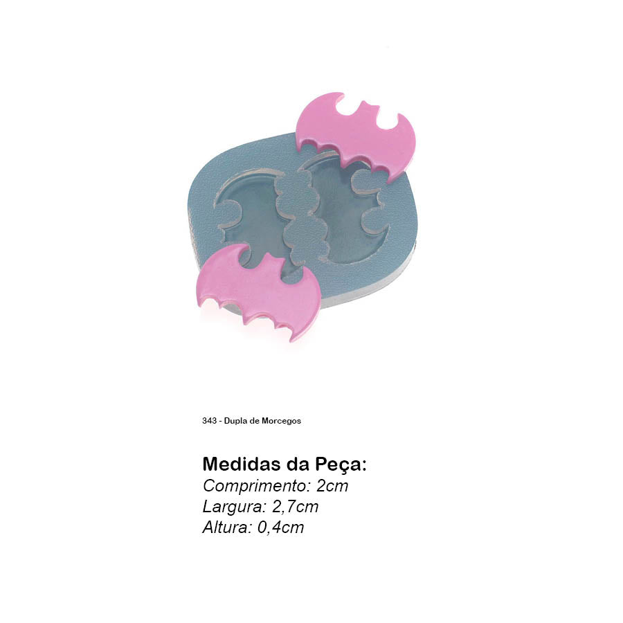 Molde de  Silicone 343 - Dupla de Morcegos