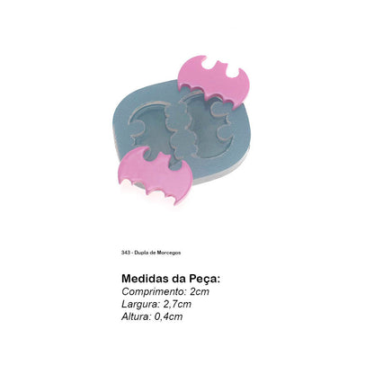 Molde de  Silicone 343 - Dupla de Morcegos