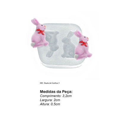 Molde de  Silicone 282 - Dupla de Coelhos 1