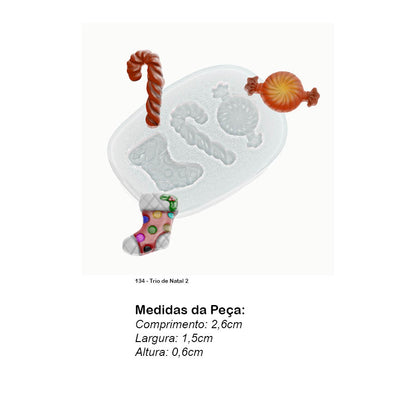 Molde de  Silicone 134 - Trio de Natal 2