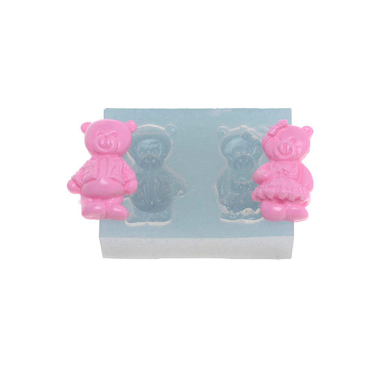 Molde de  Silicone 302 - Casal de Ursinhos