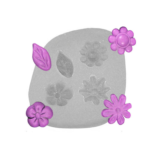Molde de  Silicone 111 - Flores Miosotis Pequenas