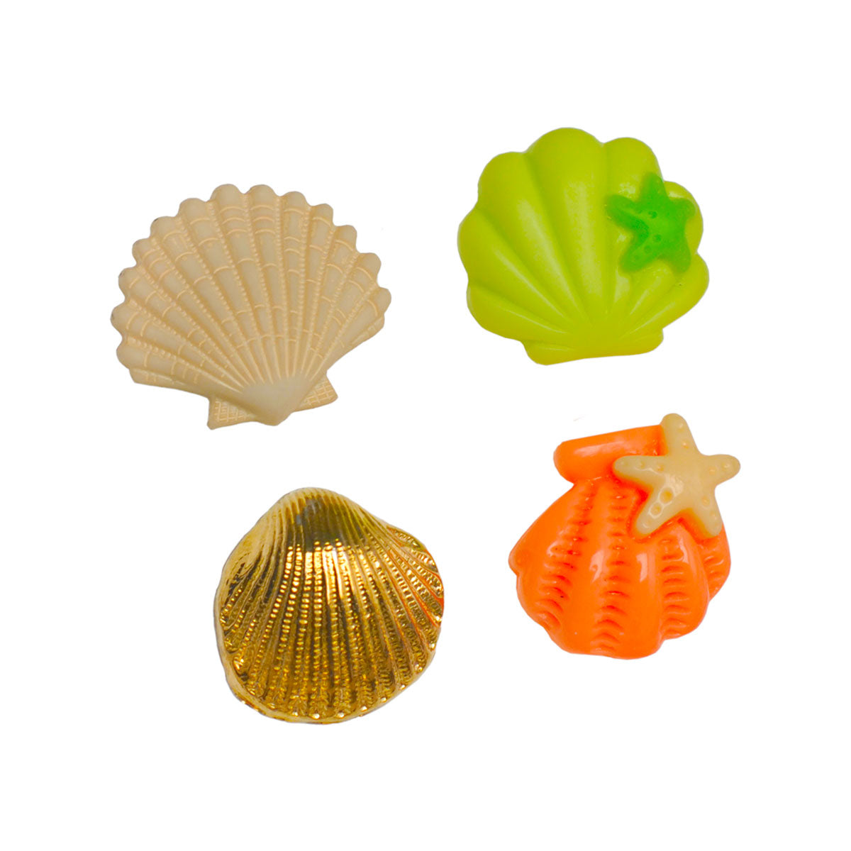 Molde de  Silicone 916 - Quarteto de Conchas Lawanda Peq -  - Fundo do Mar