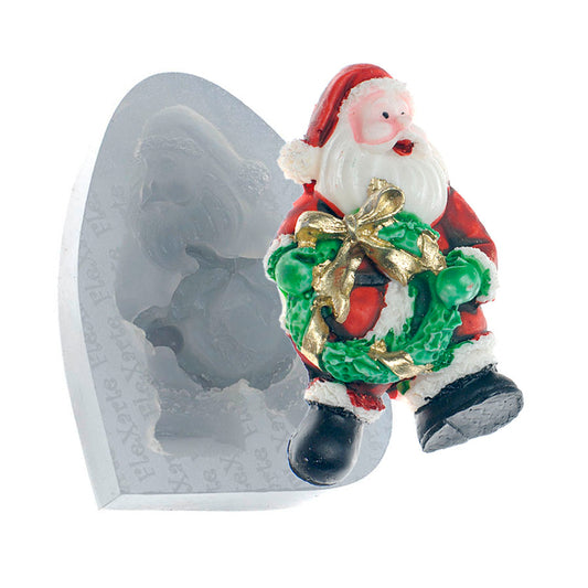 Molde de  Silicone 204 - Papai Noel c/ Guirlanda