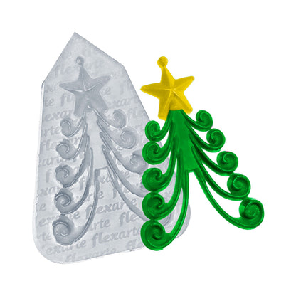 Molde de  Silicone 637 - Árvore de Natal Média Estilizada