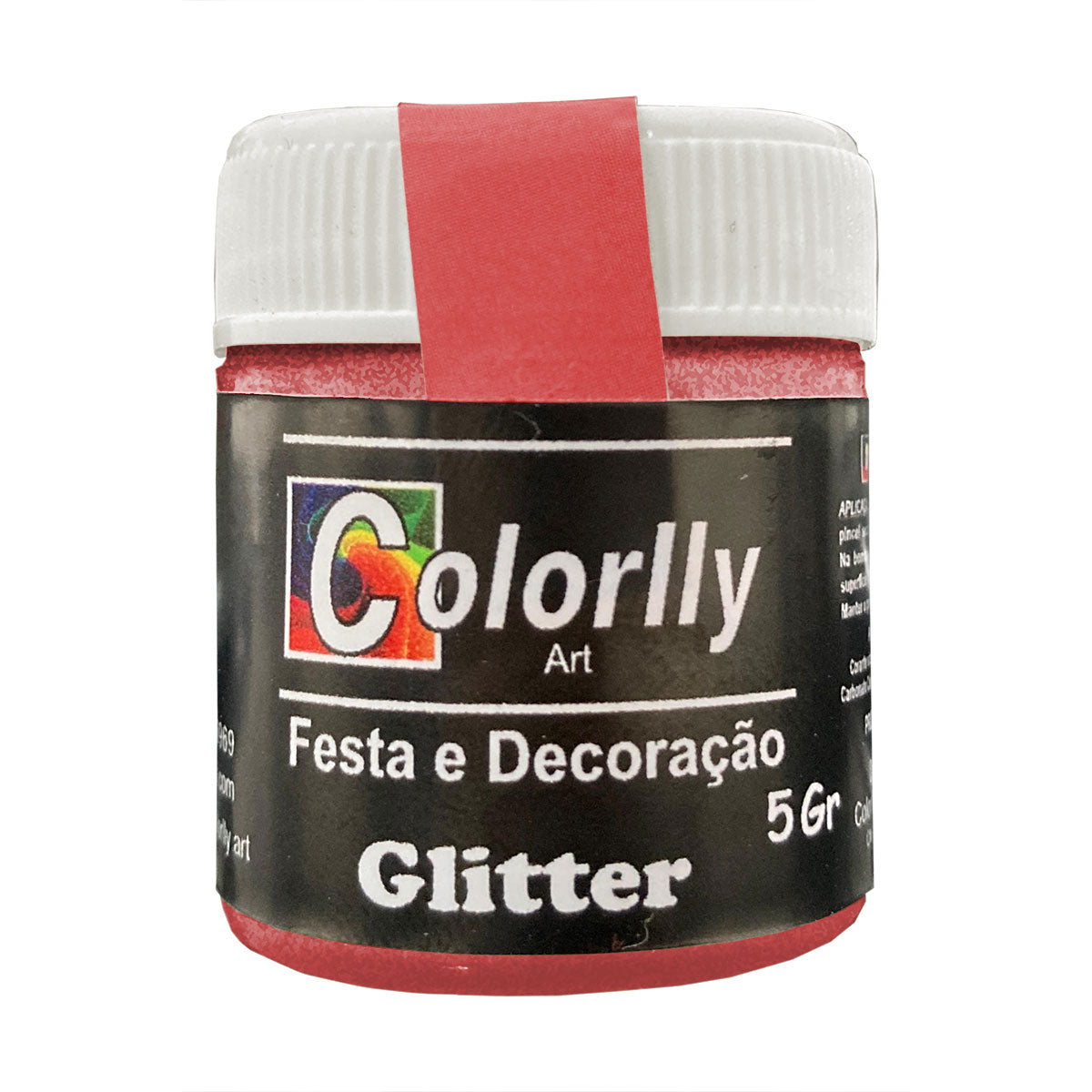 Pó para decoração - Glitter Vermelho 5g - Colorlly
