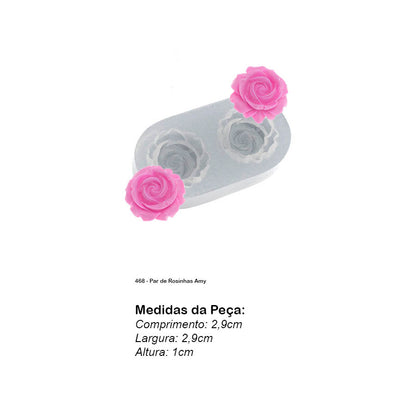 Molde de  Silicone 468 - Par de Rosinhas Amy