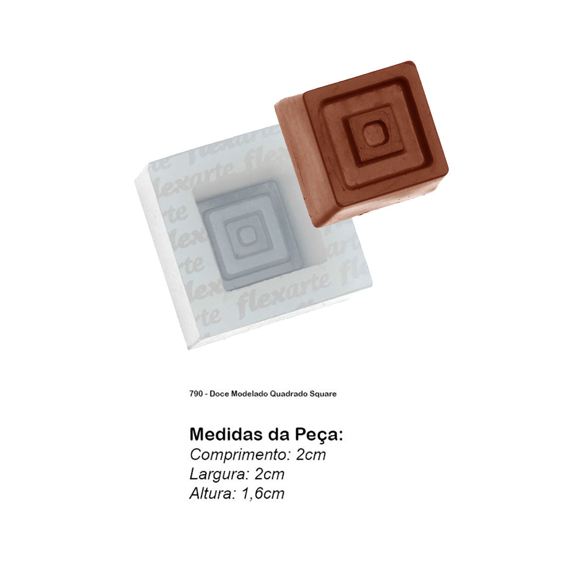 Molde de Silicone 790 - Doce Modelado Quadrado Square